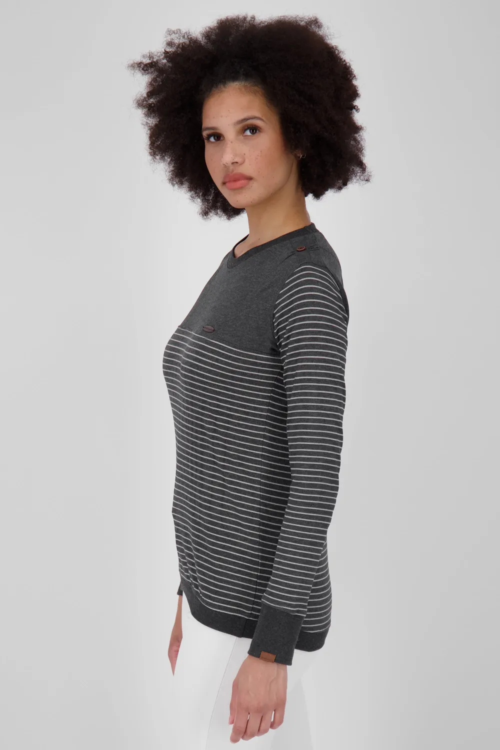 Alife & Kickin LeonieAK Z Longsleeve Schwarz gestreift Damen