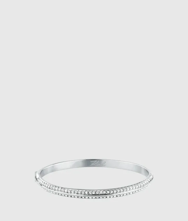 Karl Lagerfeld Silver Crystal Armreif Bangle Silber
