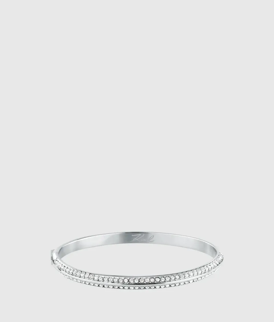 Karl Lagerfeld Silver Crystal Armreif Bangle Silber