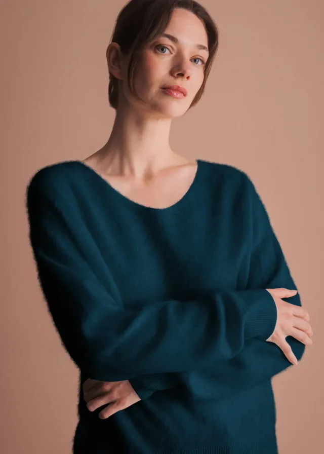 Senatex V-Pullover Cream aus Merino-Kaschmir