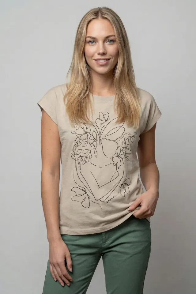 Alife & Kickin SigridAK P Shirt Beige Butterfly