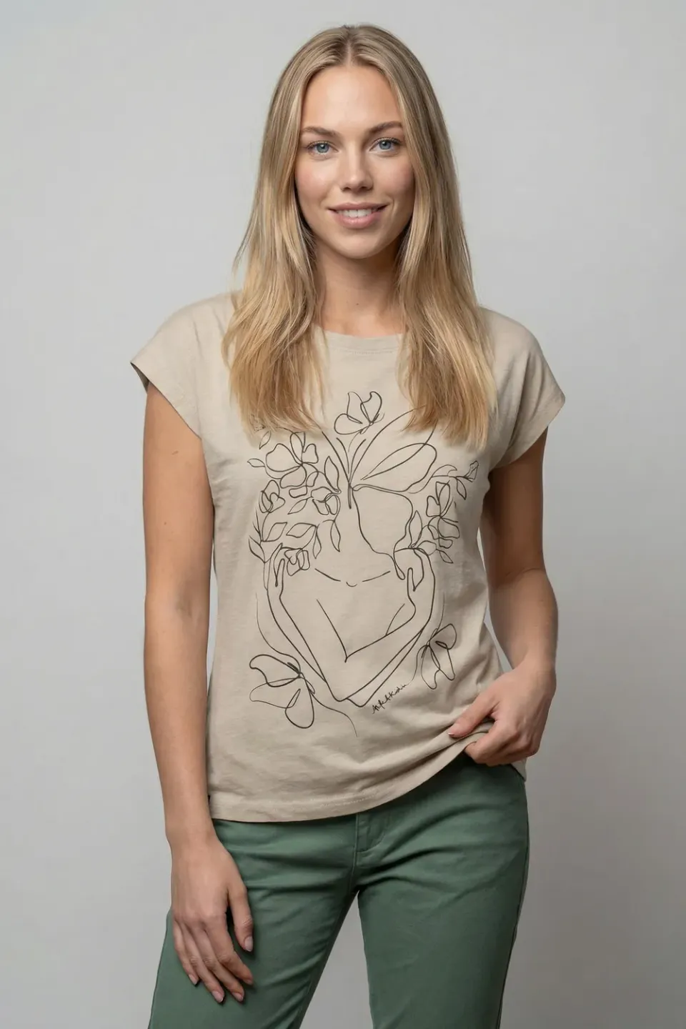Alife & Kickin SigridAK P Shirt Beige Butterfly