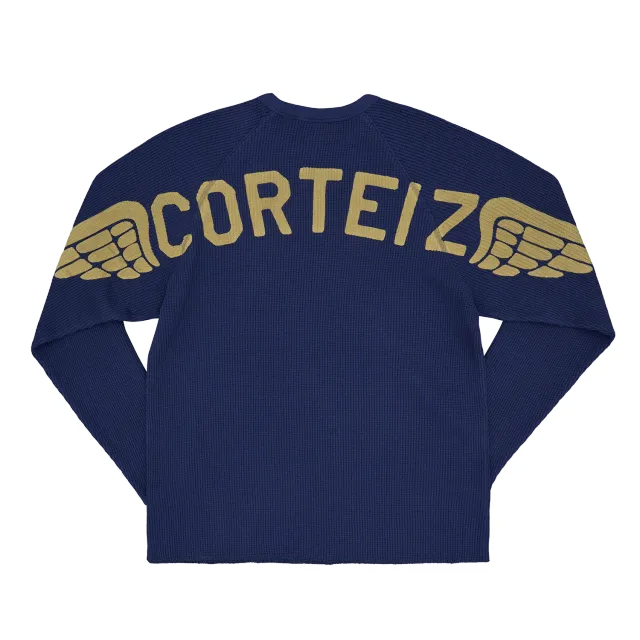 Corteiz Wings Waffle Thermoshirt Navy 370GSM
