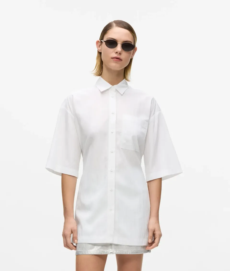 Karl Lagerfeld KL Jeans Tie Waist Kurzarm-Hemd Damen