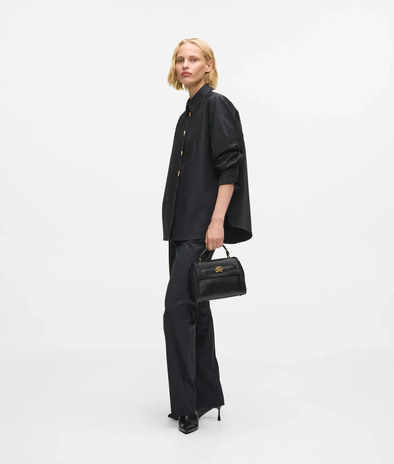 Karl Lagerfeld K/Autograph Henkeltasche Leder schwarz