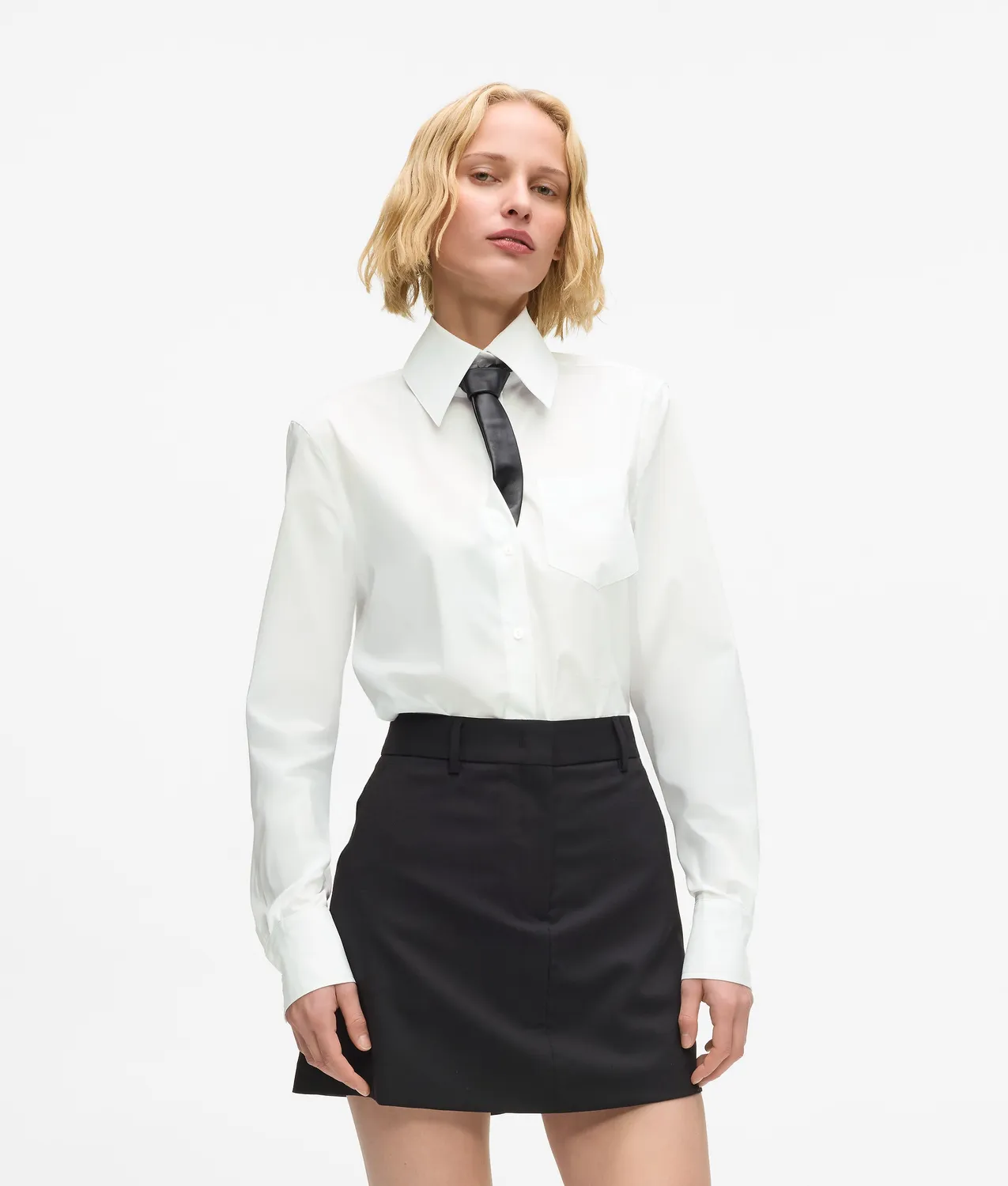 Karl Lagerfeld Poplin Bluse Hemd Stretch Größe 6