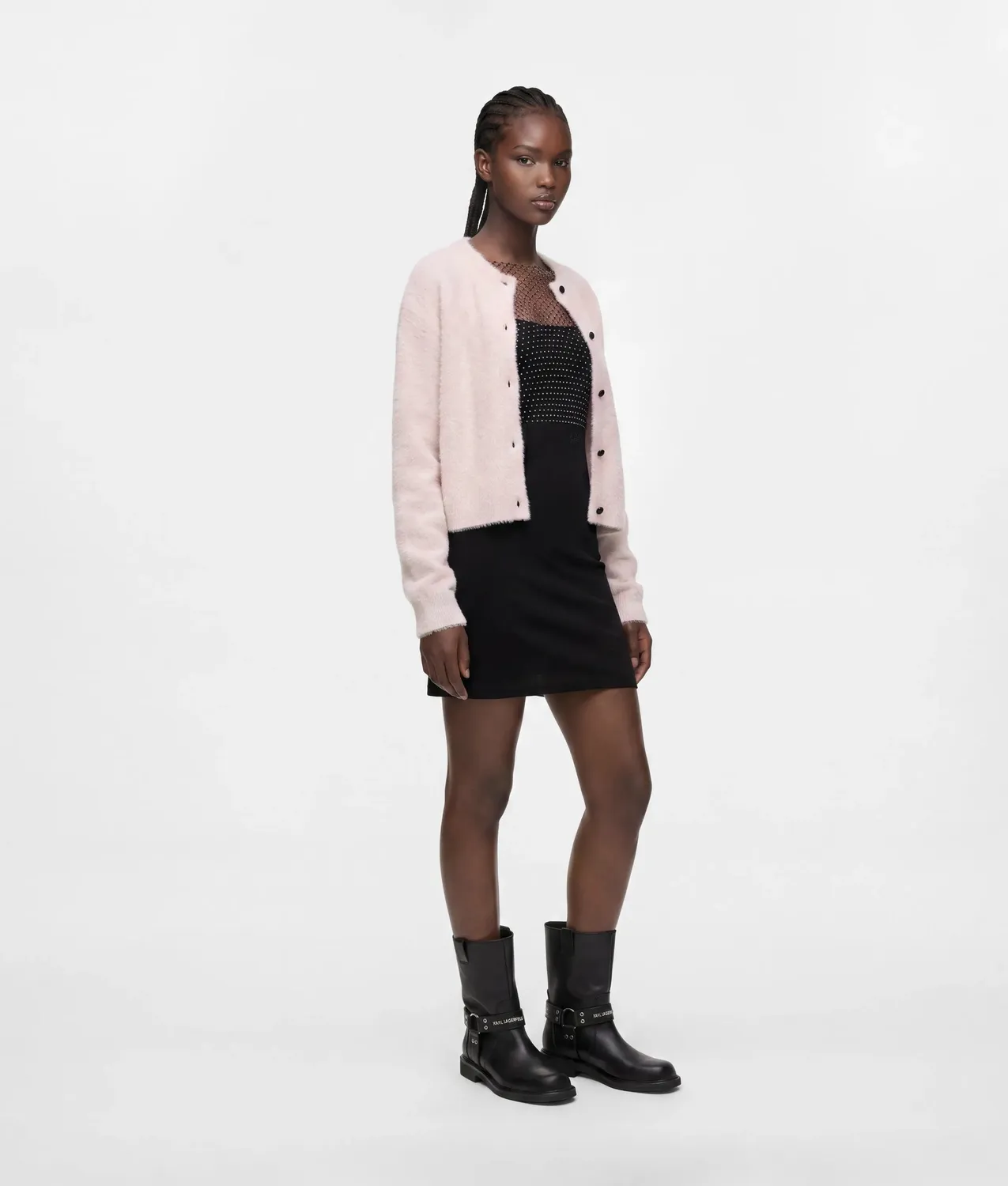 Karl Lagerfeld Cropped Fluffy Cardigan Strickjacke S warm