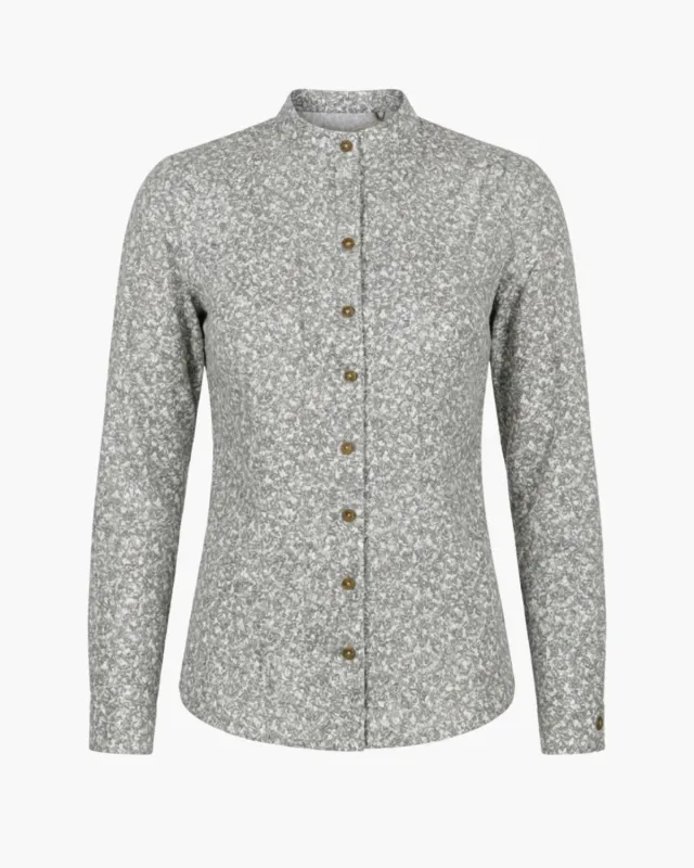 Gloriette Trachtenbluse Grau Minimal Bluse grau Bio-Baumwolle