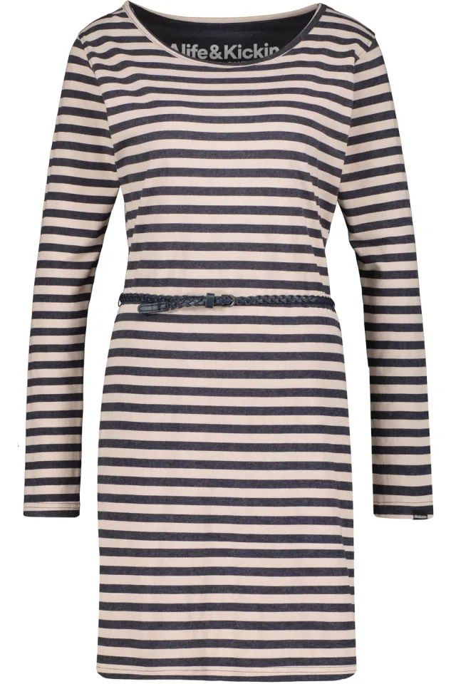 Alife & Kickin EllinAK Z Kleid langarm dunkelblau gestreift