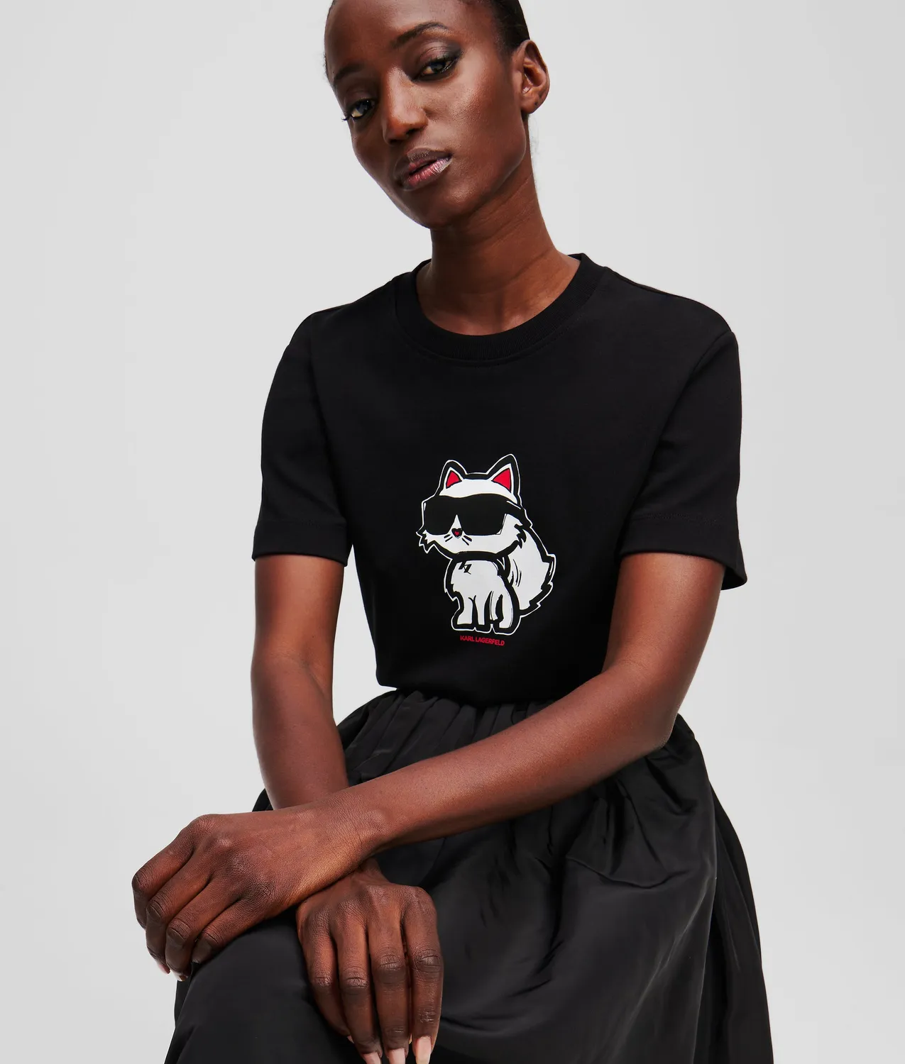 Karl Lagerfeld Ikon Choupette T-Shirt Bio-Baumwolle