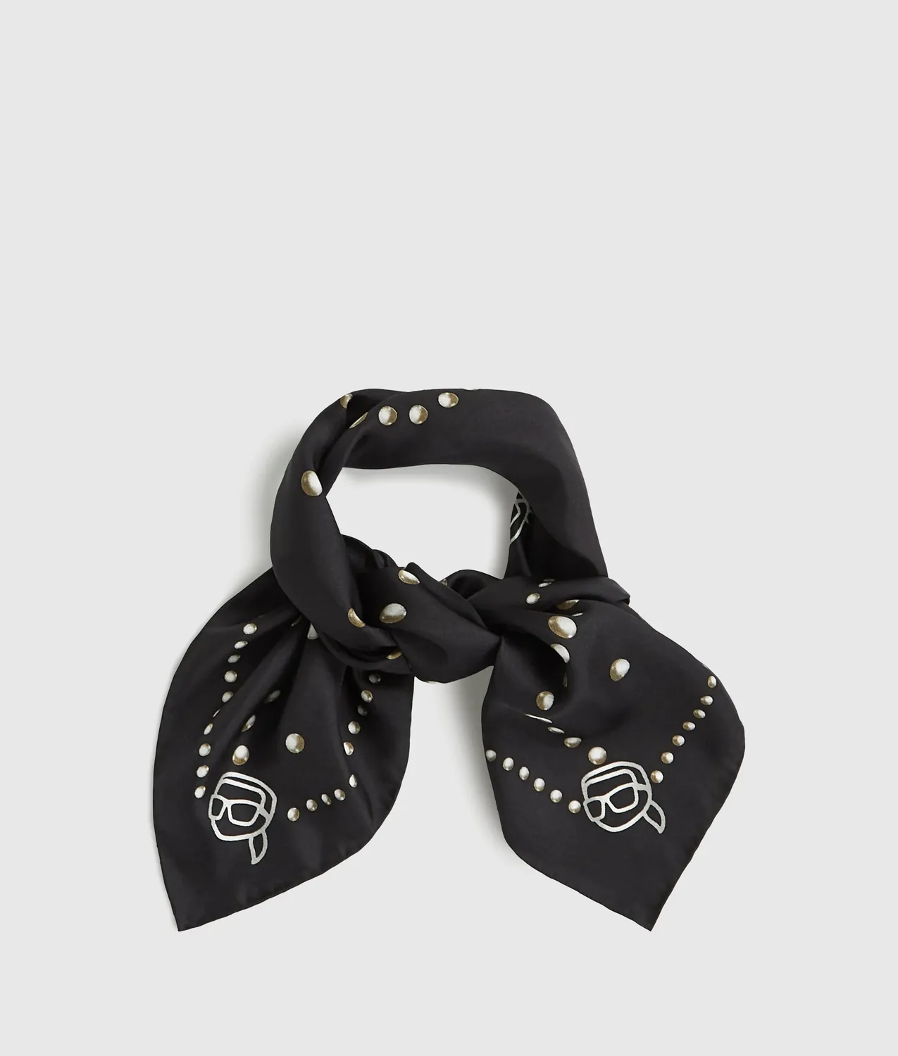 Karl Lagerfeld Ikon Pearl Print Seidenschal Einheitsgröße
