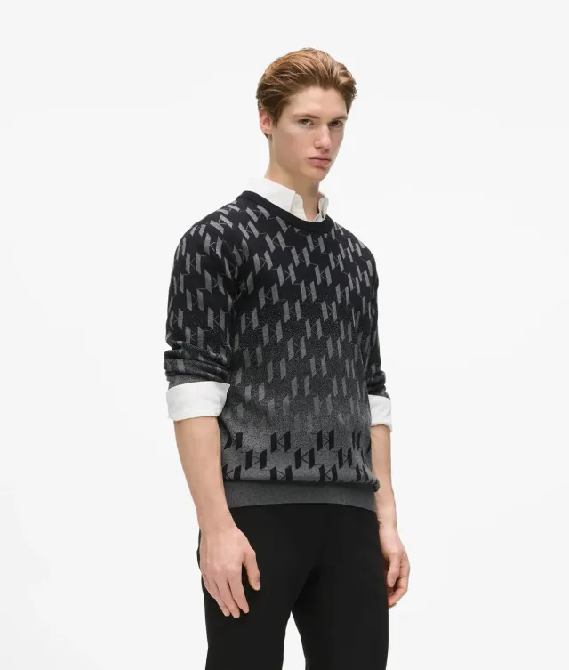 Karl Lagerfeld Gradient Monogramm Pullover Wolle