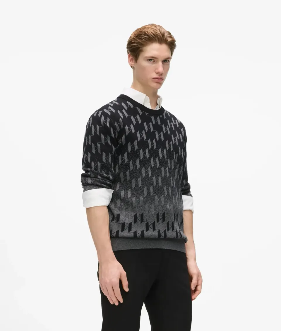 Karl Lagerfeld Gradient Monogramm Pullover Wolle