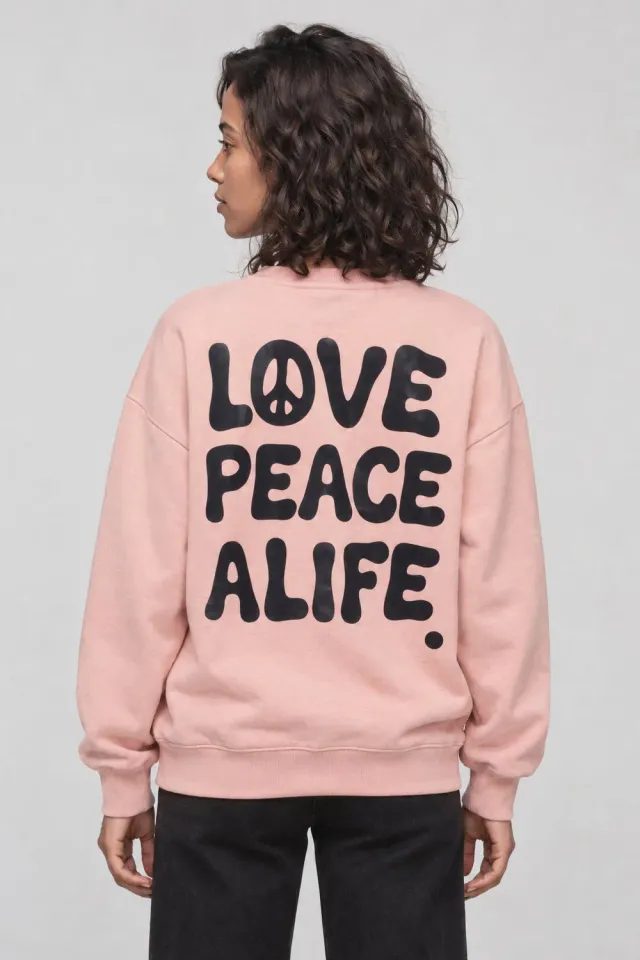 Alife & Kickin ElsaAK P Sweatshirt Rosa Love Peace