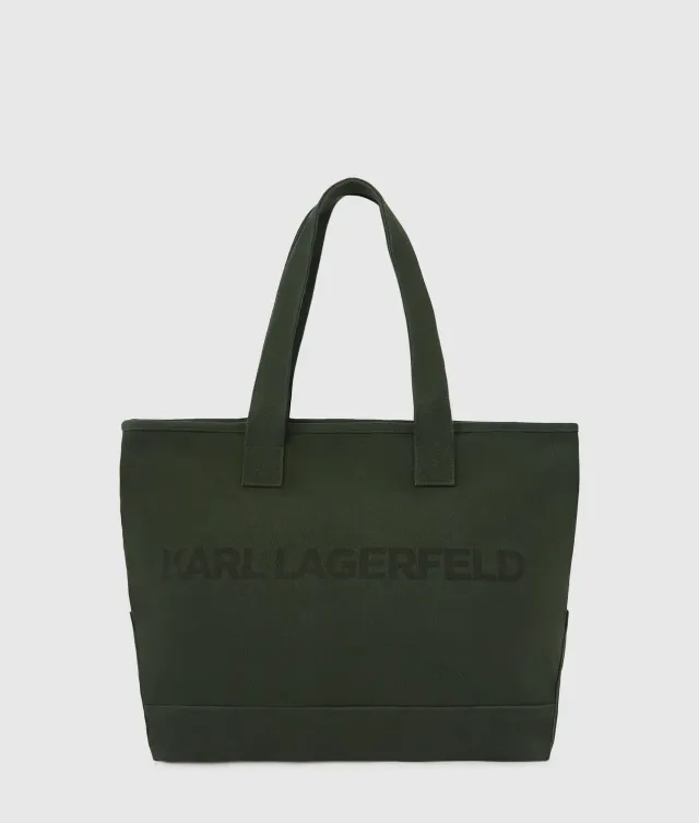 Karl Lagerfeld Logo Tote XL Recycling-Baumwolle Reissverschluss