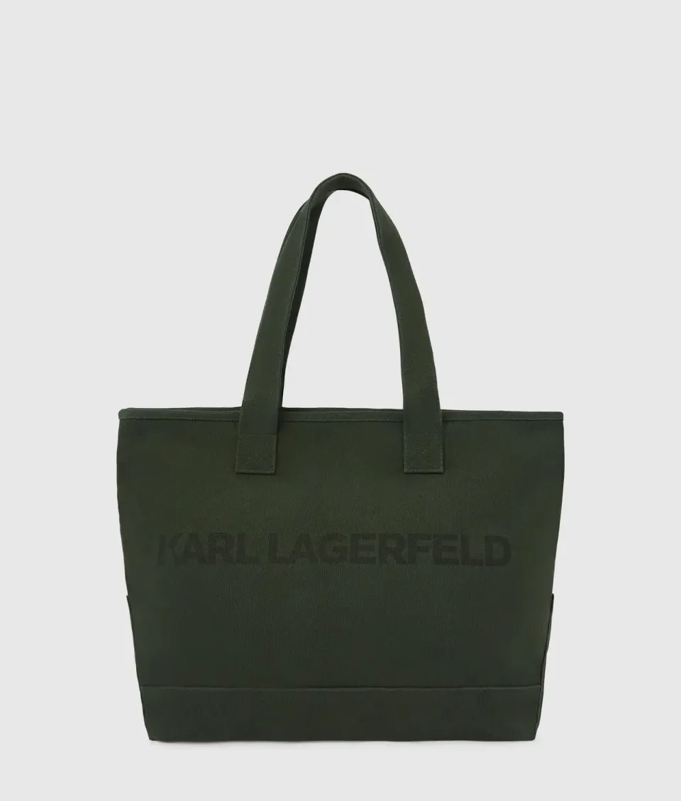 Karl Lagerfeld Logo Tote XL Recycling-Baumwolle Reissverschluss