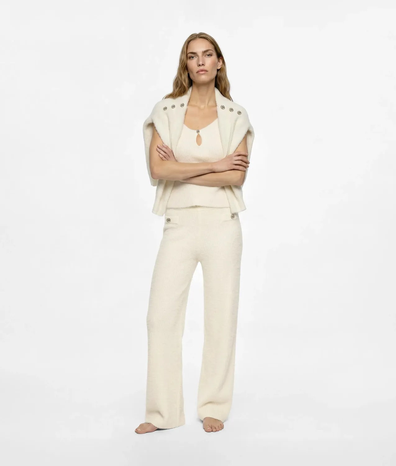 Karl Lagerfeld Fluffy Trägertop Tanktop Flauschstrick