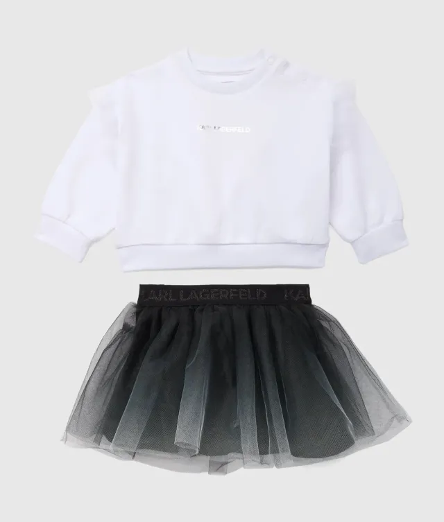Karl Lagerfeld Mädchen Rock Sweatshirt Set 2-teilig Tüll