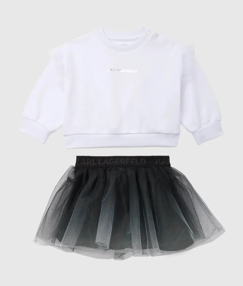 Karl Lagerfeld Mädchen Rock Sweatshirt Set 2-teilig Tüll