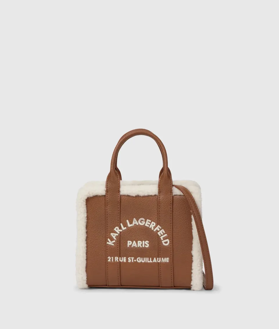 Karl Lagerfeld Rue St-Guillaume Mini Tote Bag Shearling