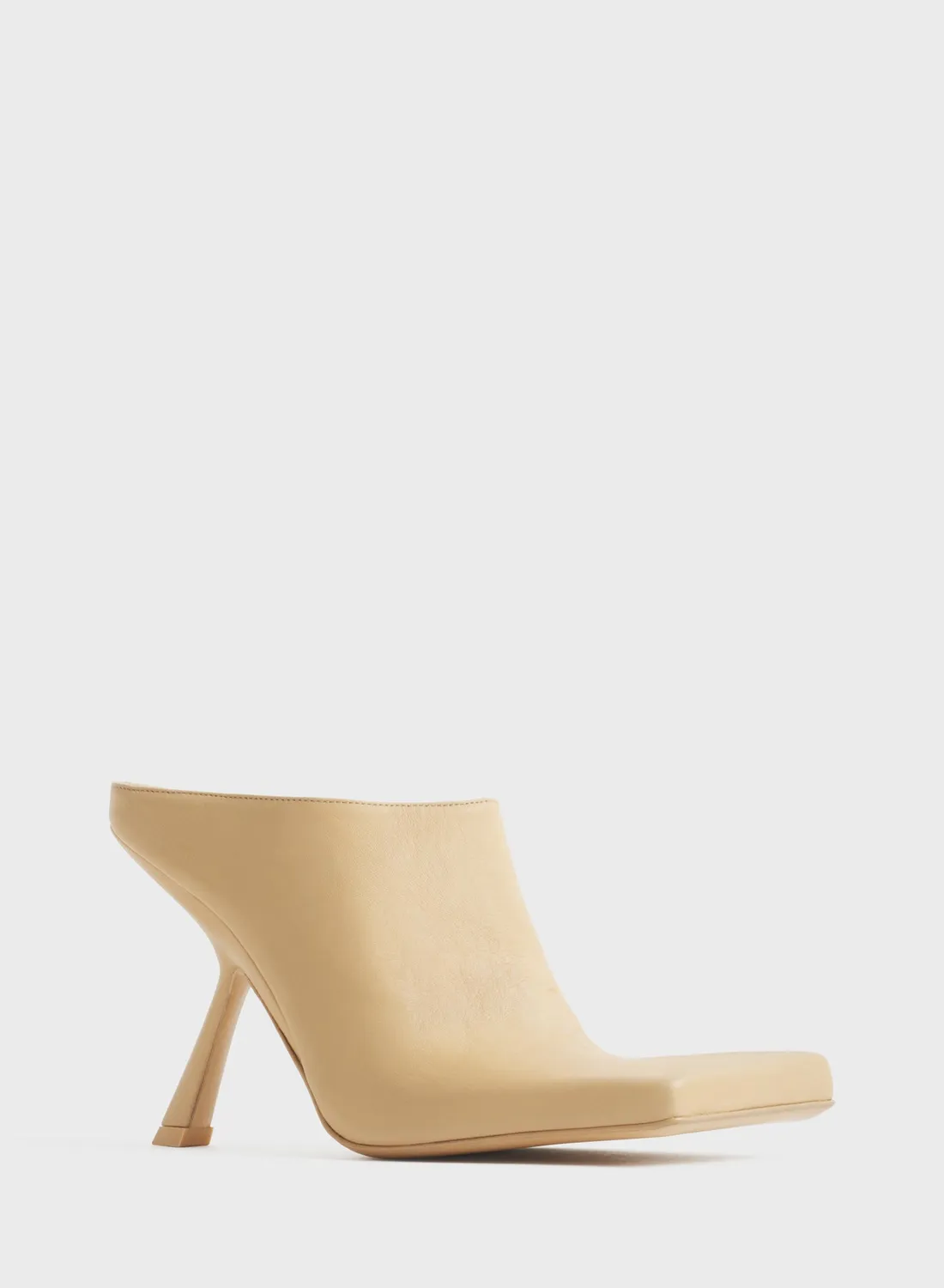 Mugler Square Mules 105 beige Leder