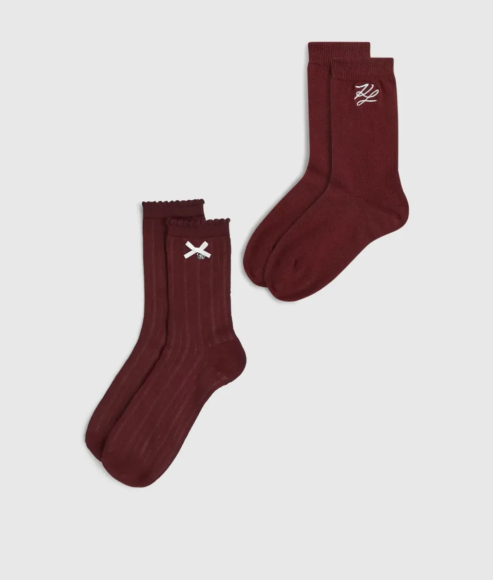 Karl Lagerfeld Autograph Pointelle Socken 2er-Pack Damen