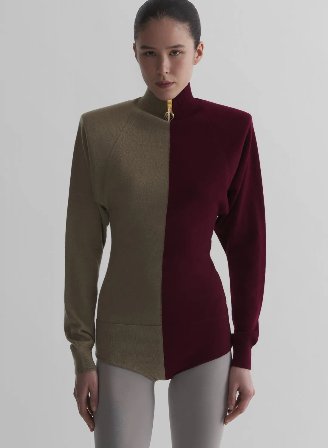 Mugler Cashmere Body Bicolor Rollkragen