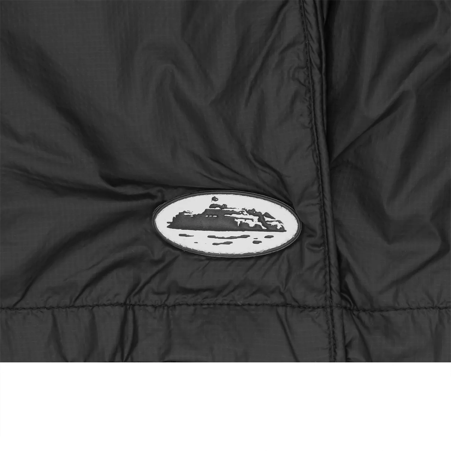 Corteiz Alcatraz Nylon Patch Shorts Schwarz Nylon