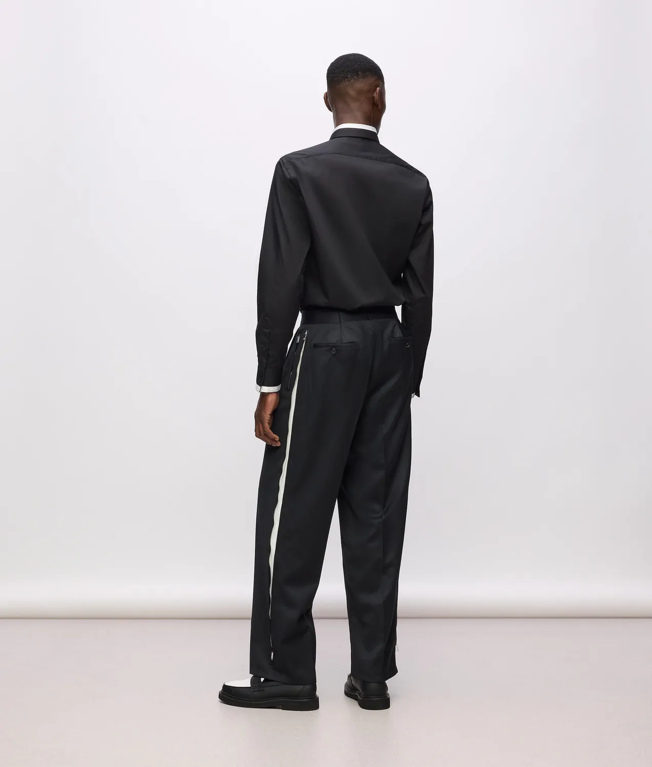 Karl Lagerfeld KL Studio Hose Wolle Barrel Herren grau