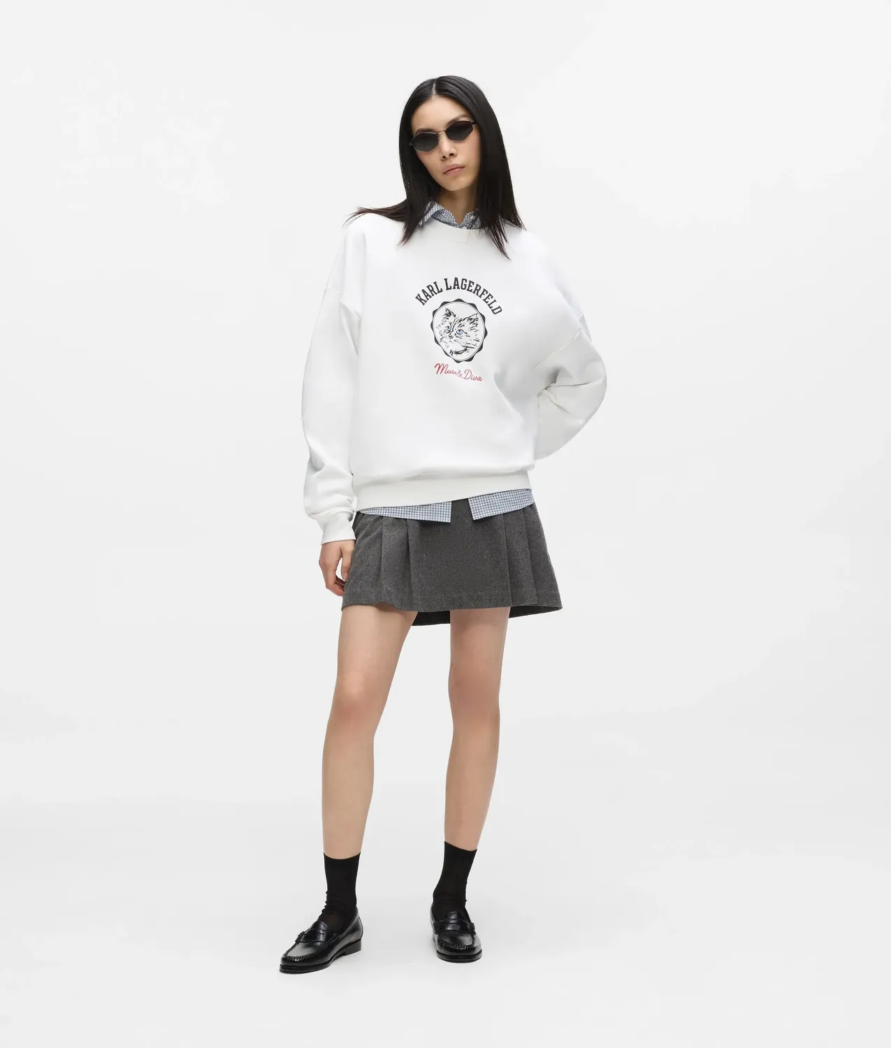 Karl Lagerfeld Ikon Choupette Muse Sweatshirt mit Print