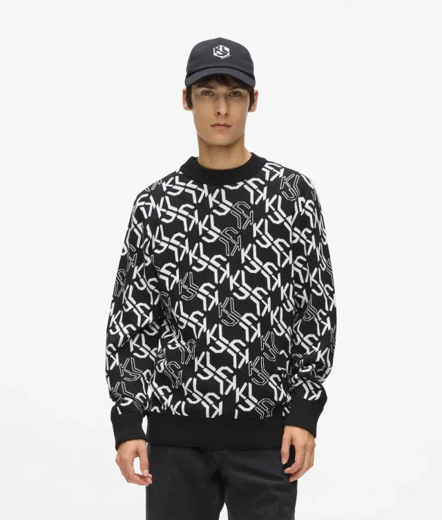 Karl Lagerfeld Monogram Pullover Strick Allover
