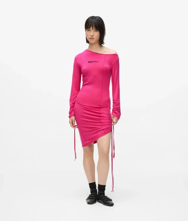 Karl Lagerfeld KL Jeans Off-Shoulder Kleid Drawstring