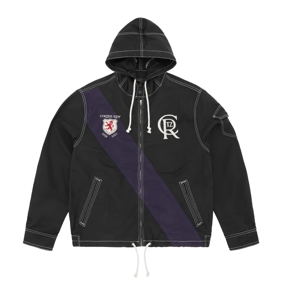 Corteiz Shield Crest Twill Jacke Schwarz