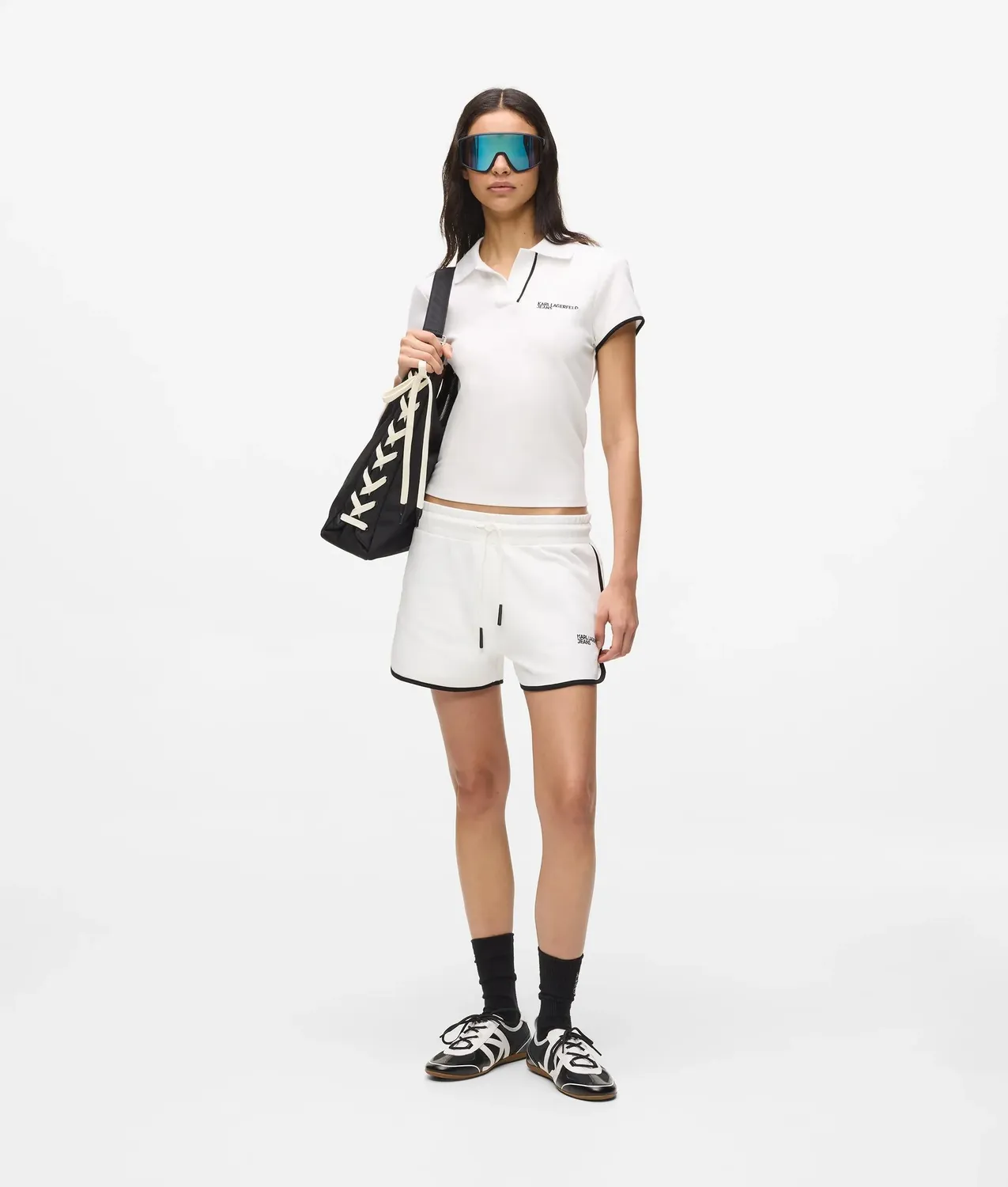 Karl Lagerfeld Logo Sweatshorts Bio-Baumwolle schwarz