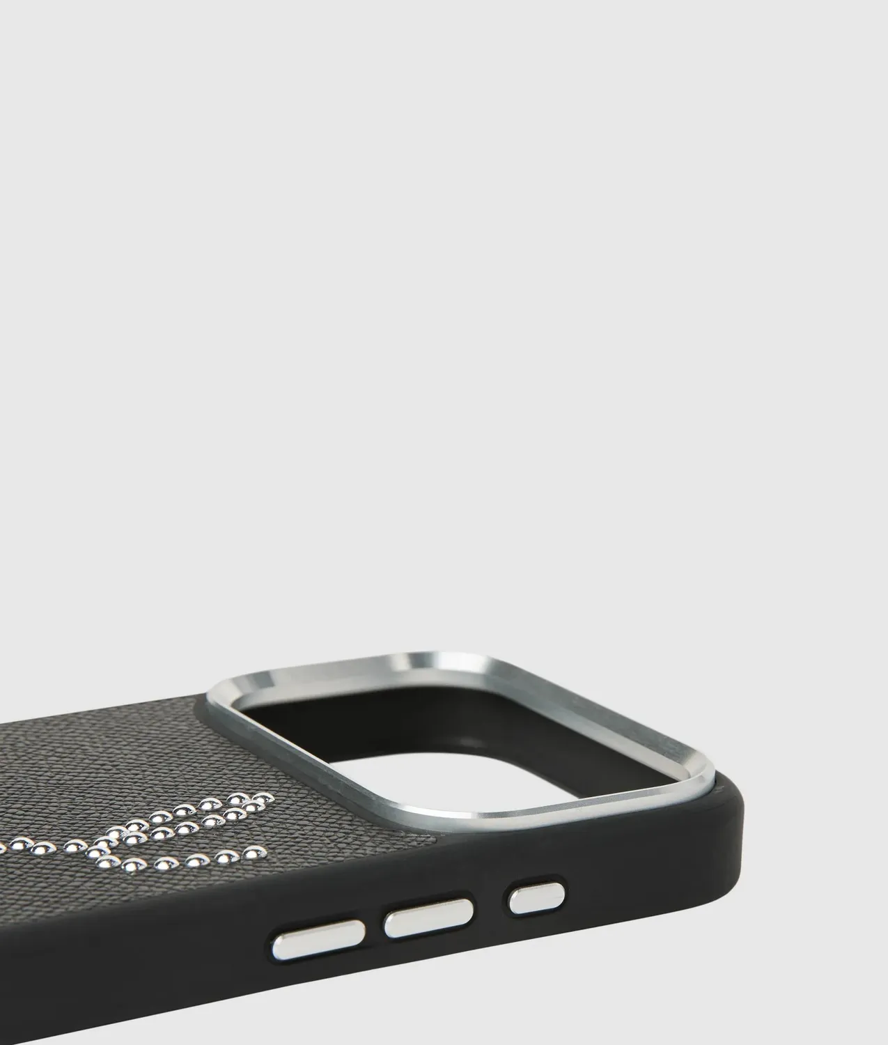 Karl Lagerfeld Signature Studs iPhone 17 Pro Max Hülle Leder