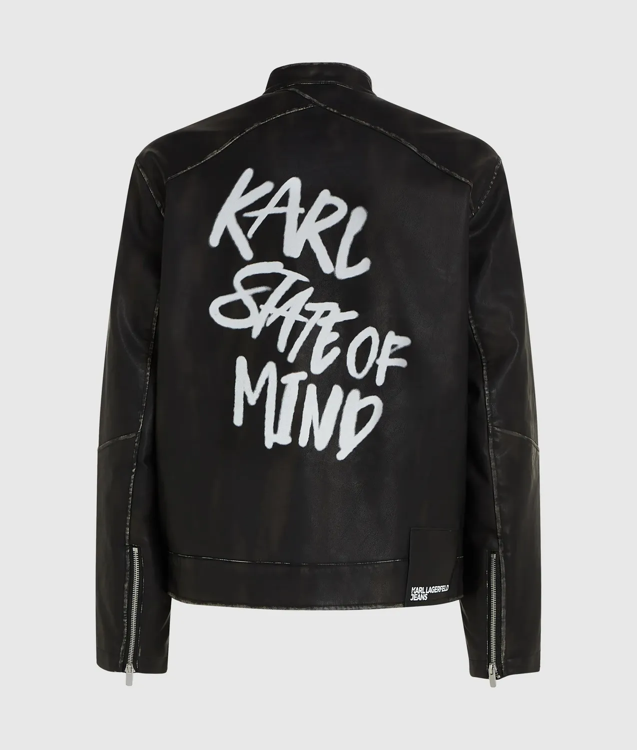 Karl Lagerfeld Karl Quote Bikerjacke Kunstleder Herren