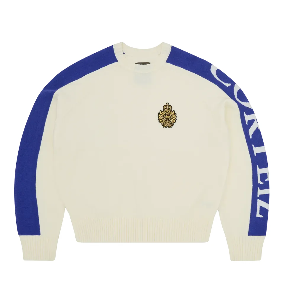 Corteiz VVS Panel Knit Sweater Strickpullover Creme Stick