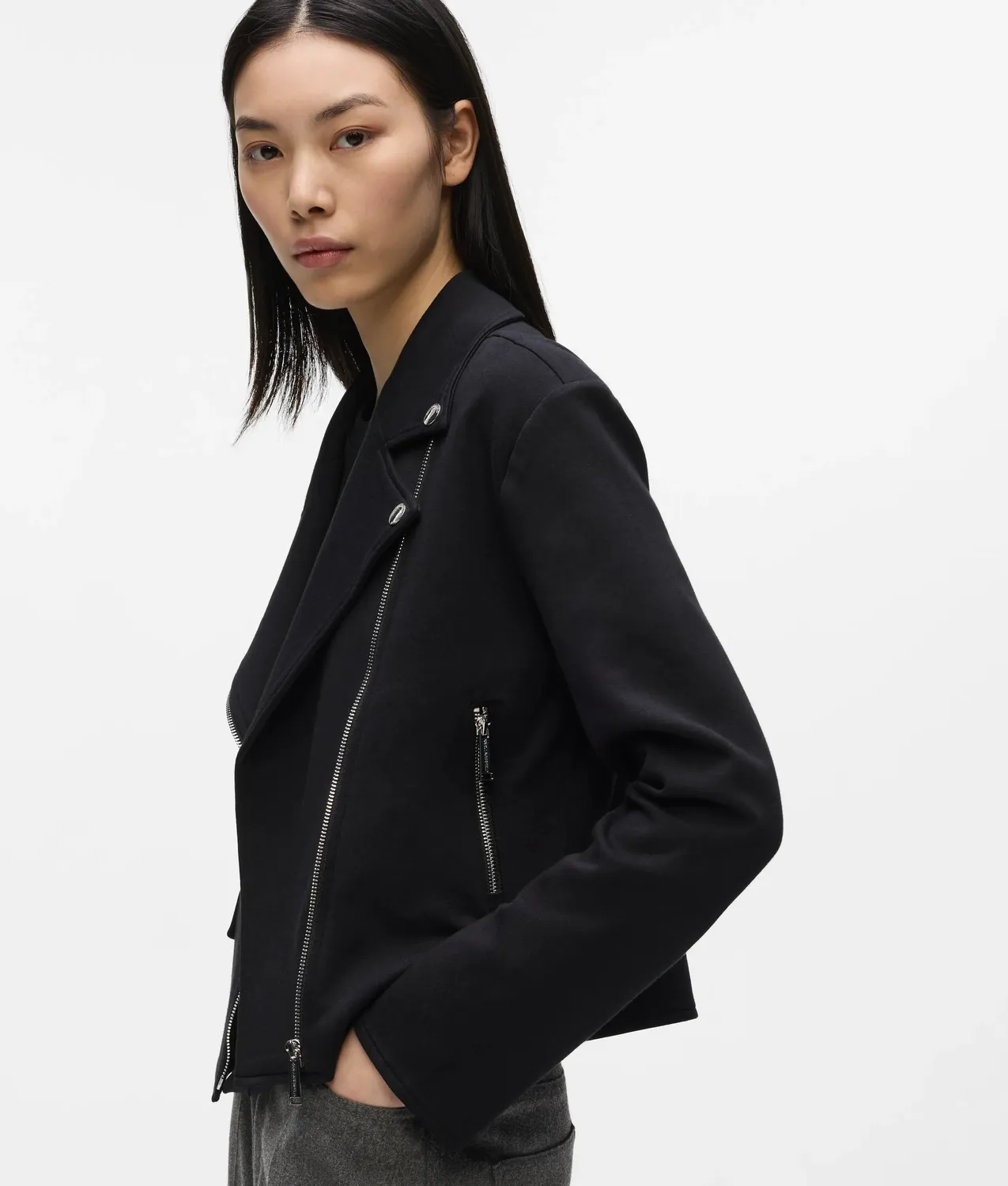 Karl Lagerfeld Biker Sweatshirt Jacke mit Reissverschluss Zip