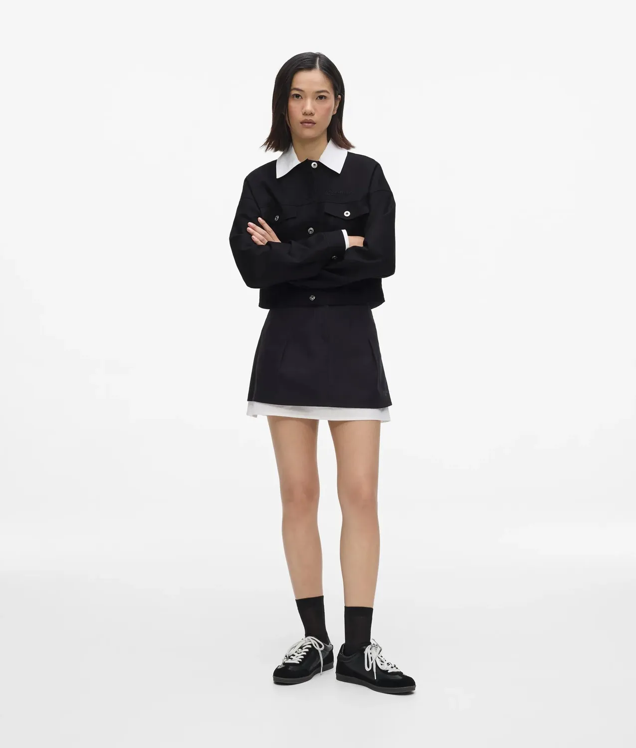 Karl Lagerfeld Jeans Canvas Jacke schwarz-weiß
