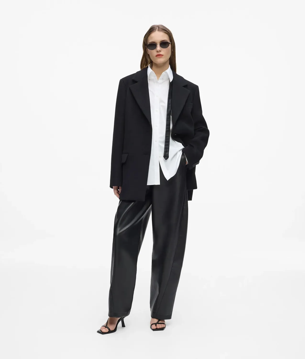 Karl Lagerfeld Karl Classics Shoulder Pad Poplin Bluse Stehkragen