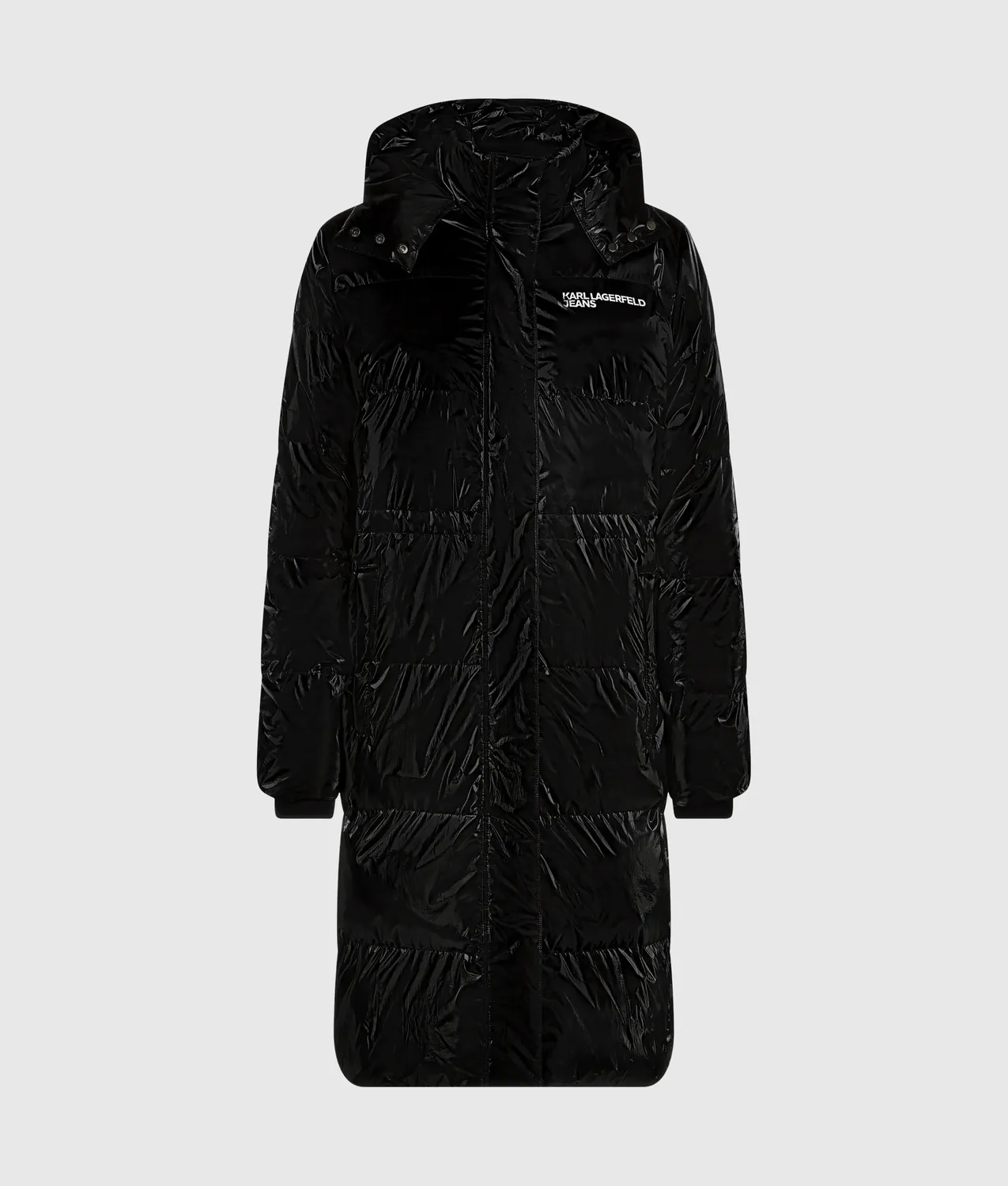 Karl Lagerfeld KL Jeans Long Shiny Pufferjacke lang glänzend
