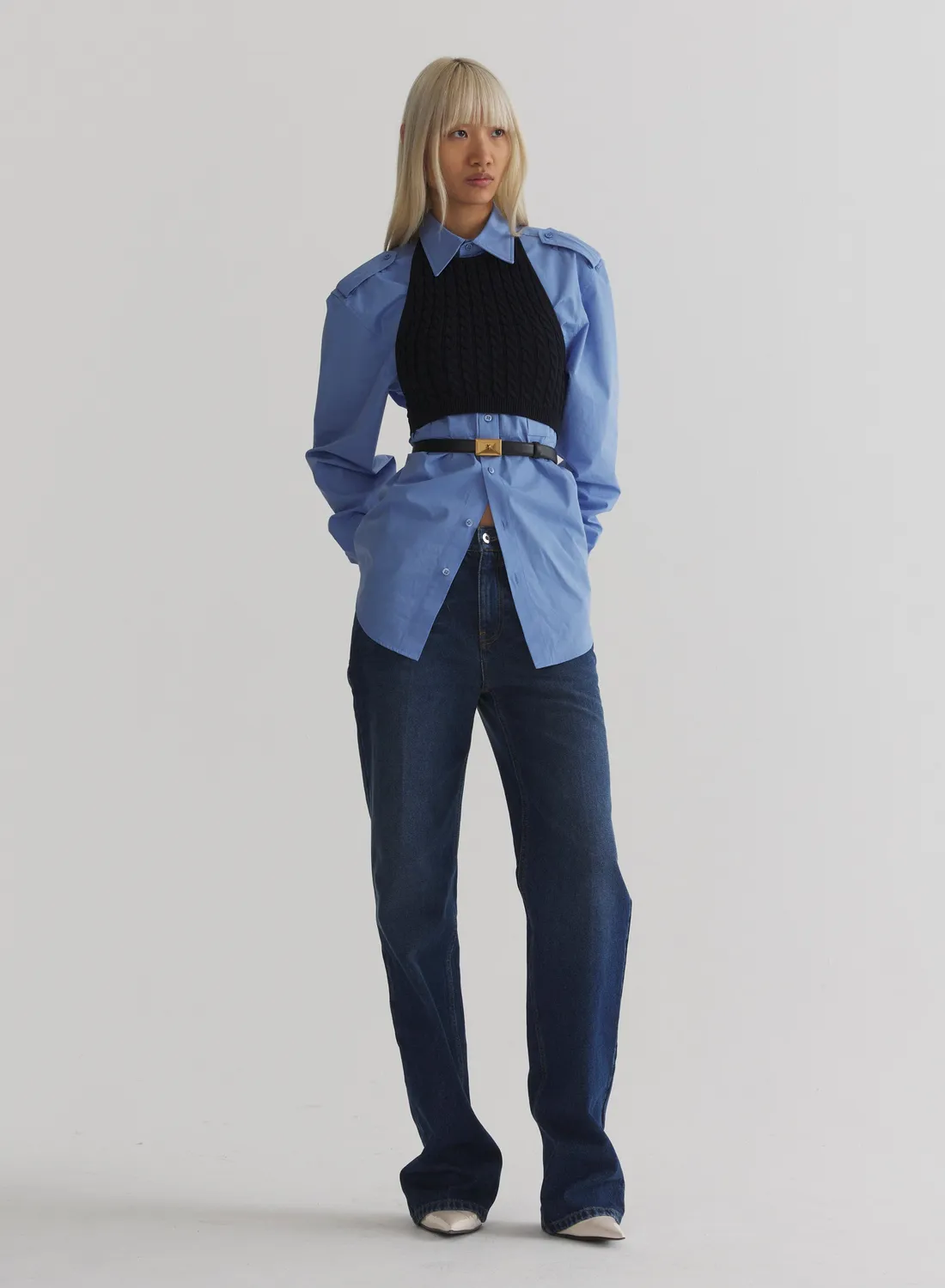 Mugler Five Pocket Straight Jeans Denim gerader Schnitt