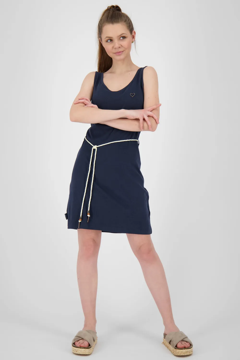 Alife & Kickin JenniferAK Kleid Dunkelblau Kurz Gürtel