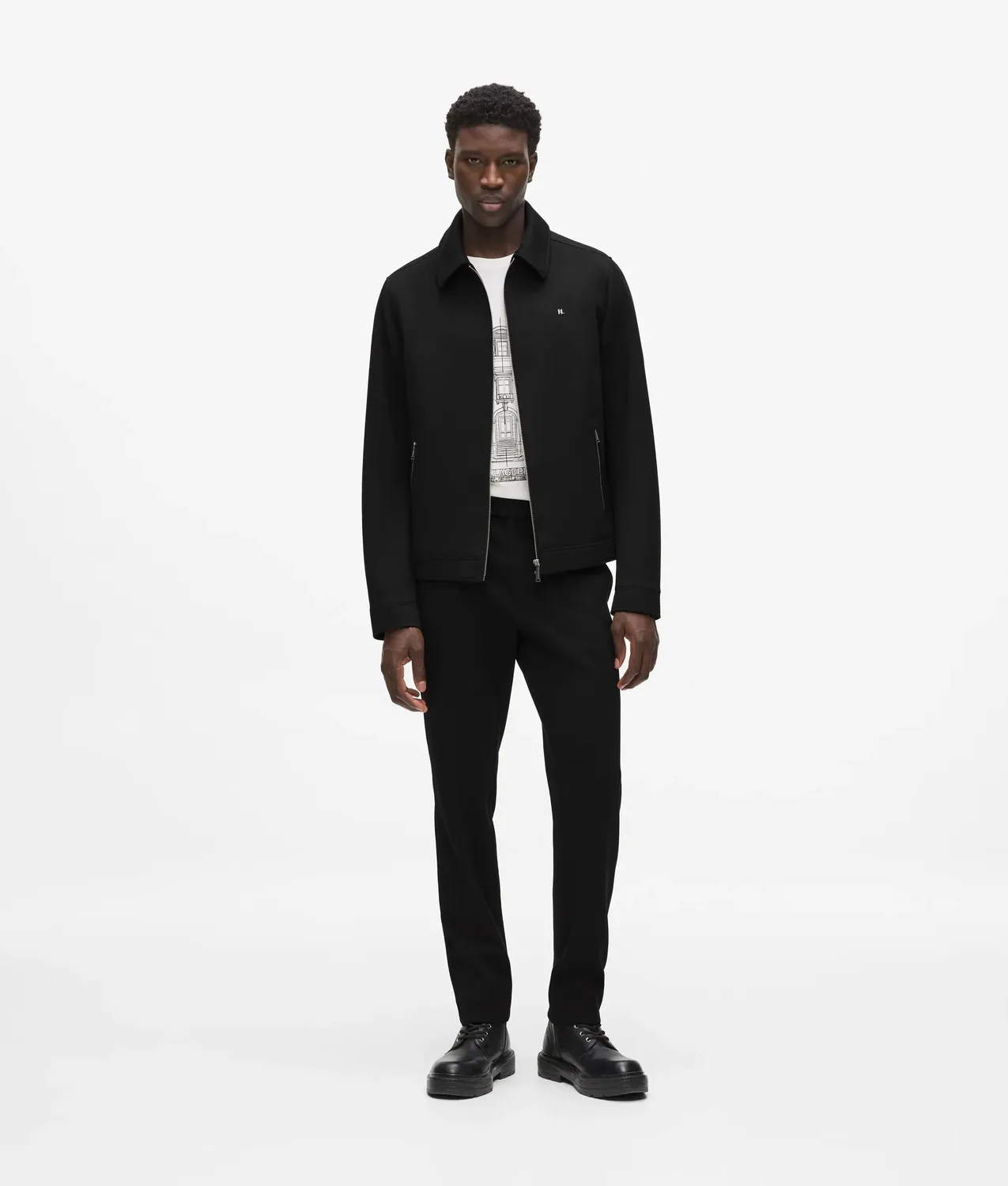 Karl Lagerfeld Zip-up Punto Jacke mit Kragen