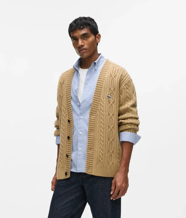 Karl Lagerfeld Ikon Cable Strickjacke Cardigan Zopfstrick