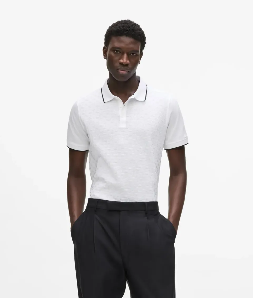 Karl Lagerfeld Polo Monogramm Herren Struktur