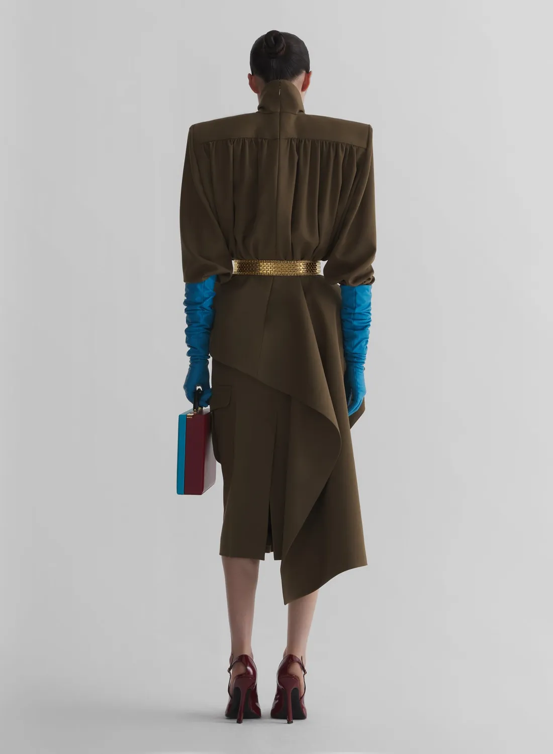 Mugler Cargo Rock Khaki Midi Satin Gr.34-46