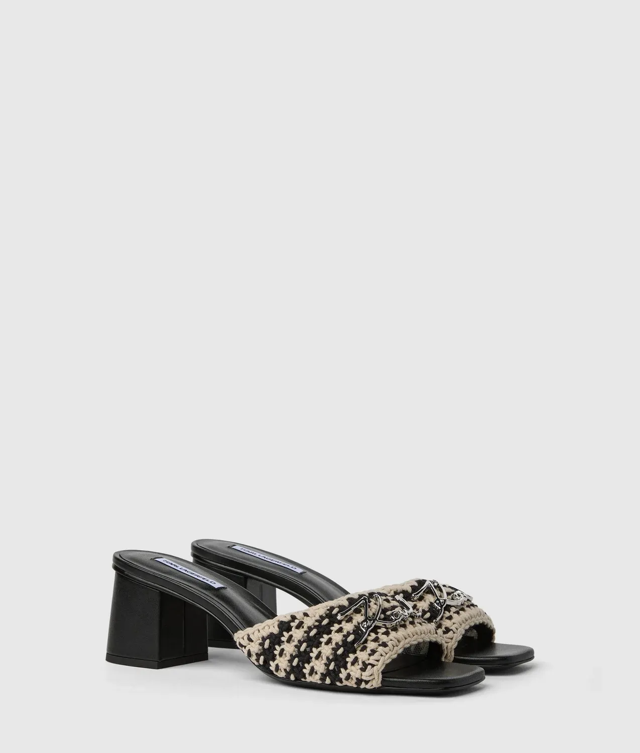 Karl Lagerfeld Plaza II Sandalen Häkel Blockabsatz Gr.4-10