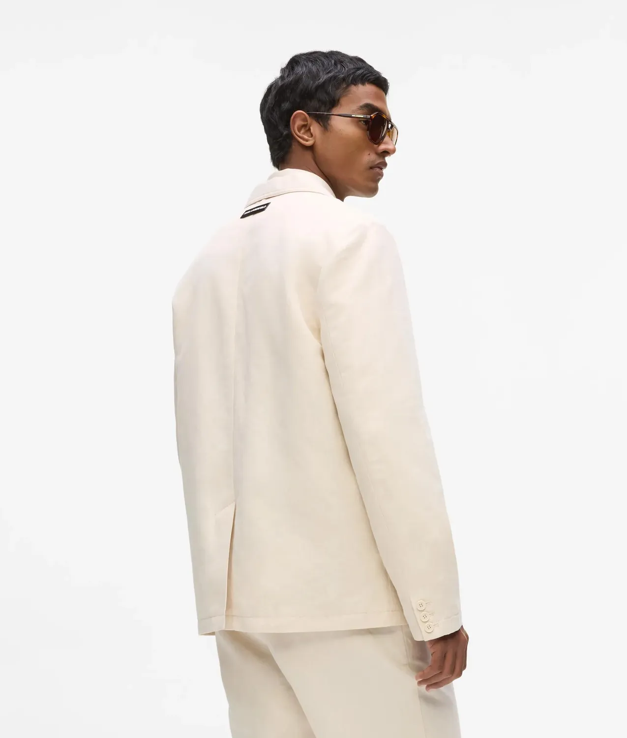 Karl Lagerfeld Linen Blazer Sakko einreihig Leinenmix