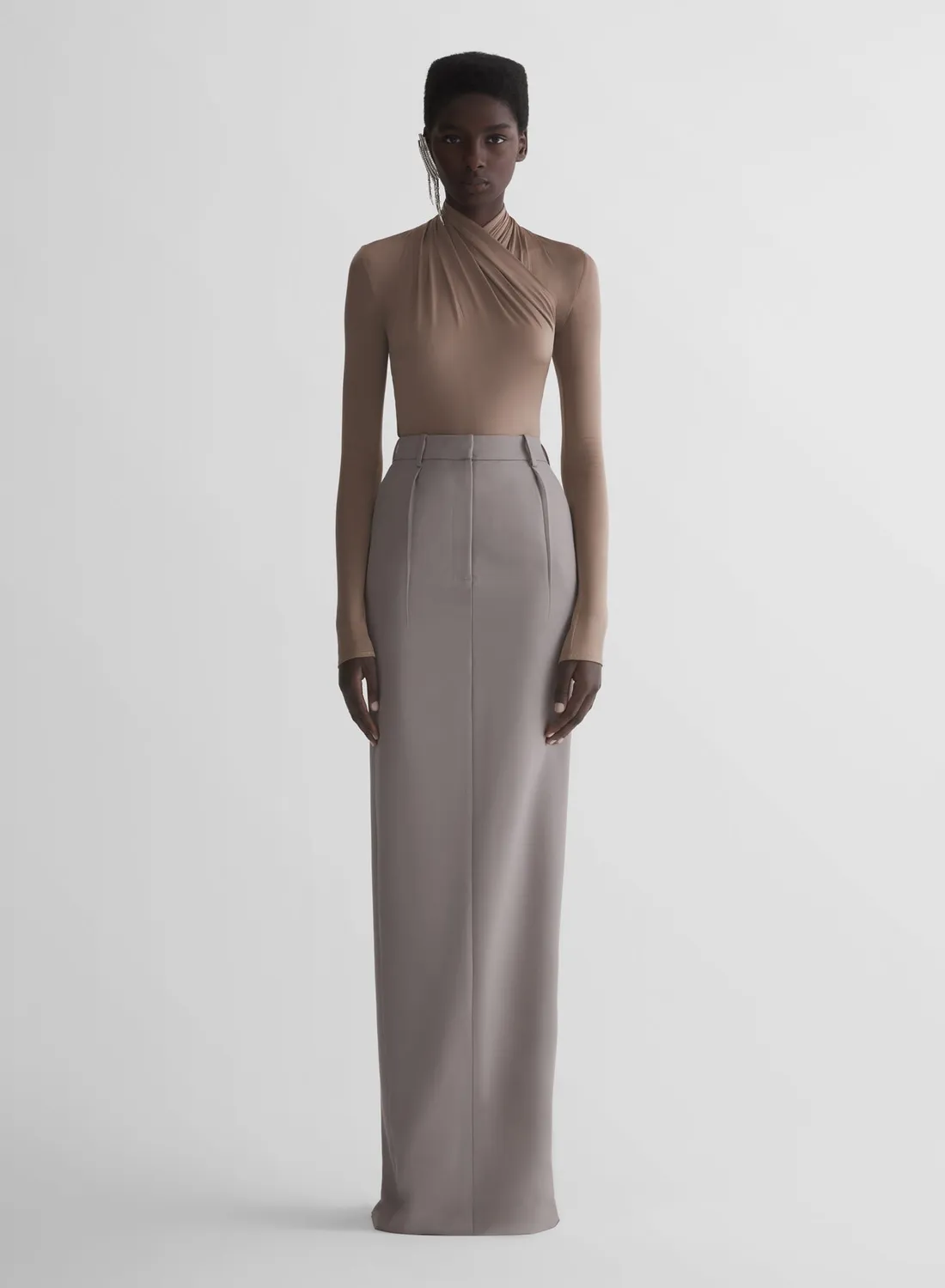 Mugler Tailored Long Skirt Maxirock Schwarz Woll